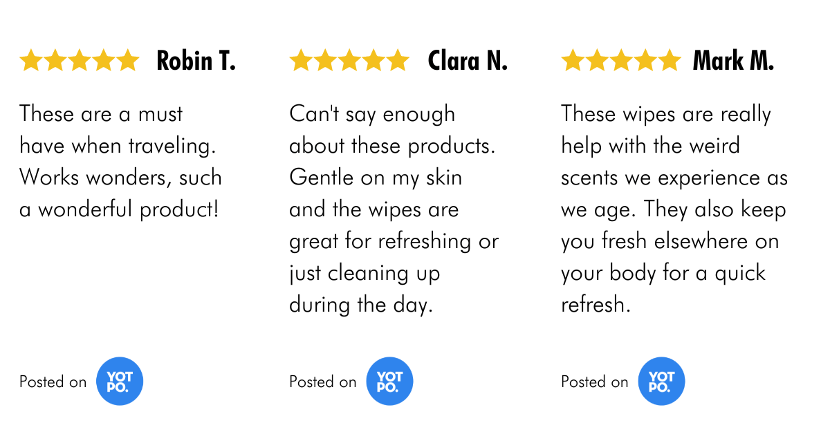 Customer review of Mirai Clinical's body wipes designed to combat nonenal body odor