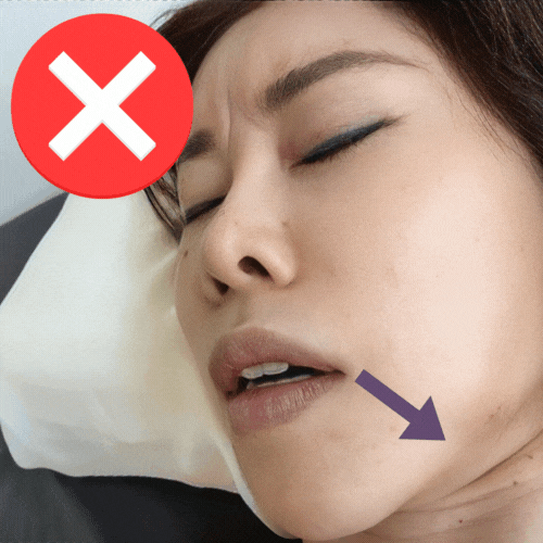 Animated demonstration from Koko Face Yoga, illustrating the technique of closing and opening the mouth, designed to enhance facial muscle tone and flexibility, endorsed by its sister brand, Mirai Clinical.
