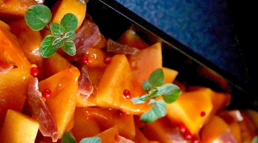 Marinated Persimmon and Prosciutto Ham