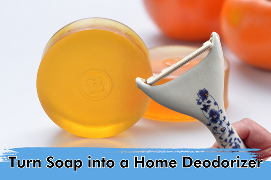 Peeling Mirai Clinical soap to use as a natural home deodorizer.