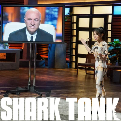 Snapshot of Koko Face Yoga's notable appearance on Shark Tank, presenting the innovative face yoga techniques to renowned investors, with the endorsement of its sister brand, Mirai Clinical."