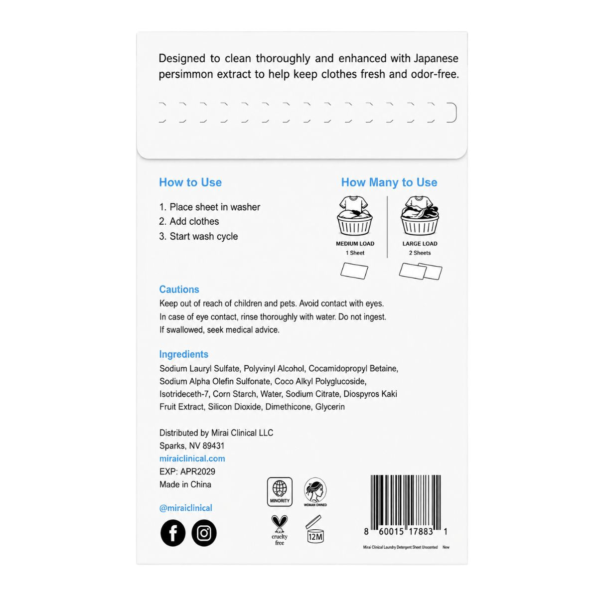 Deodorizing Laundry Detergent Sheets with Persimmon