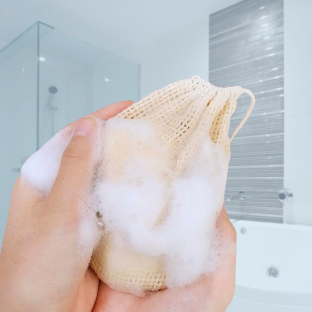 Mirai Clinical Soap Saver Bag with rich suds for effective exfoliation.