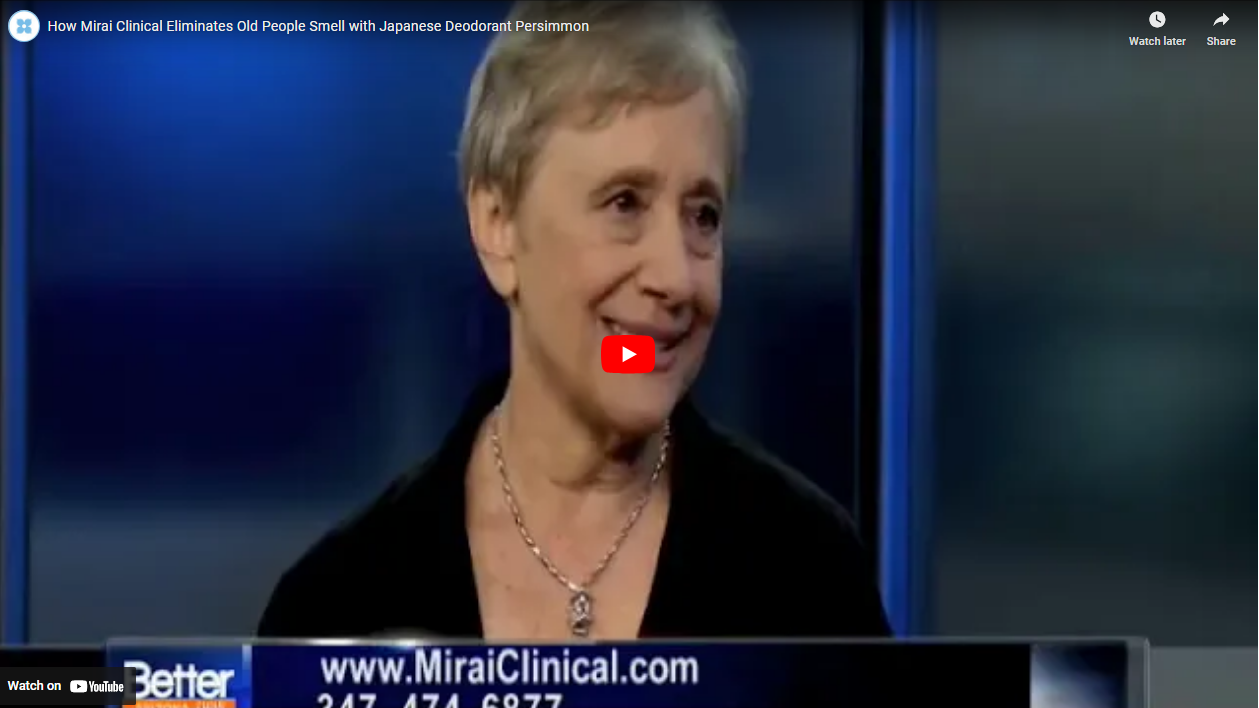 Load video: How Mirai Clinical Eliminates Old People Smell with Japanese Deodorant Persimmon