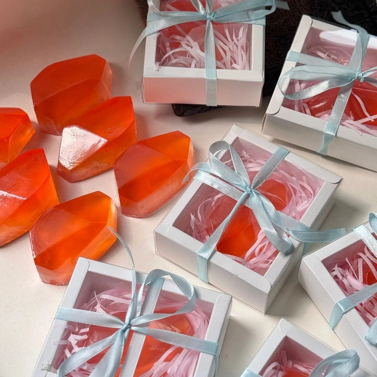 Mirai Clinical persimmon diamond soap bars with gift packaging, deodorizing body care designed to help reduce nonenal aging body odor.
