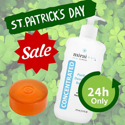 Mirai Clinical Deodorizing Soap and Body Wash S. Patricks Day Sale