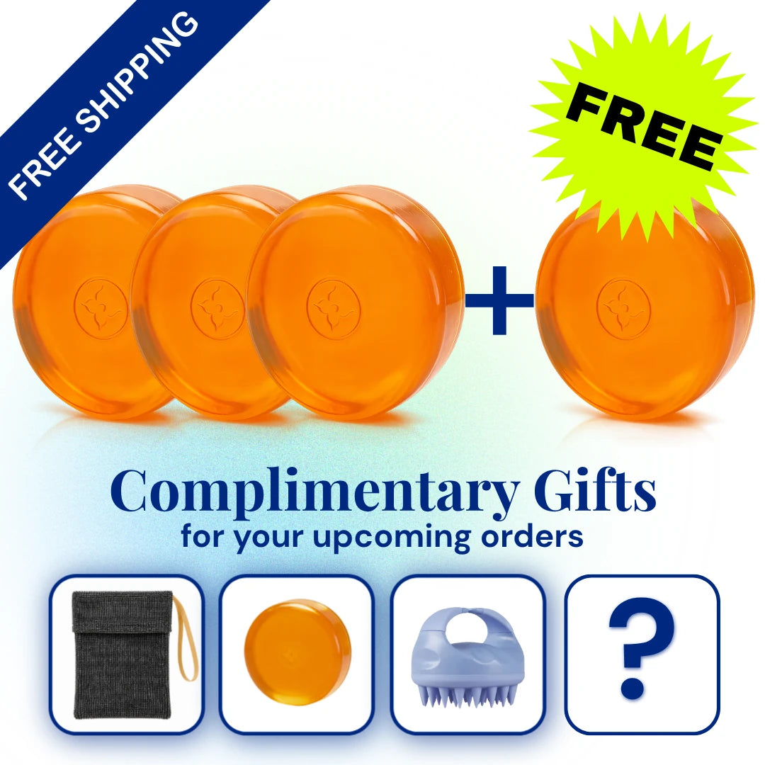 Buy 3 Deodorizing Soap with Persimmon bars, get 1 free, plus free shipping and complimentary gifts