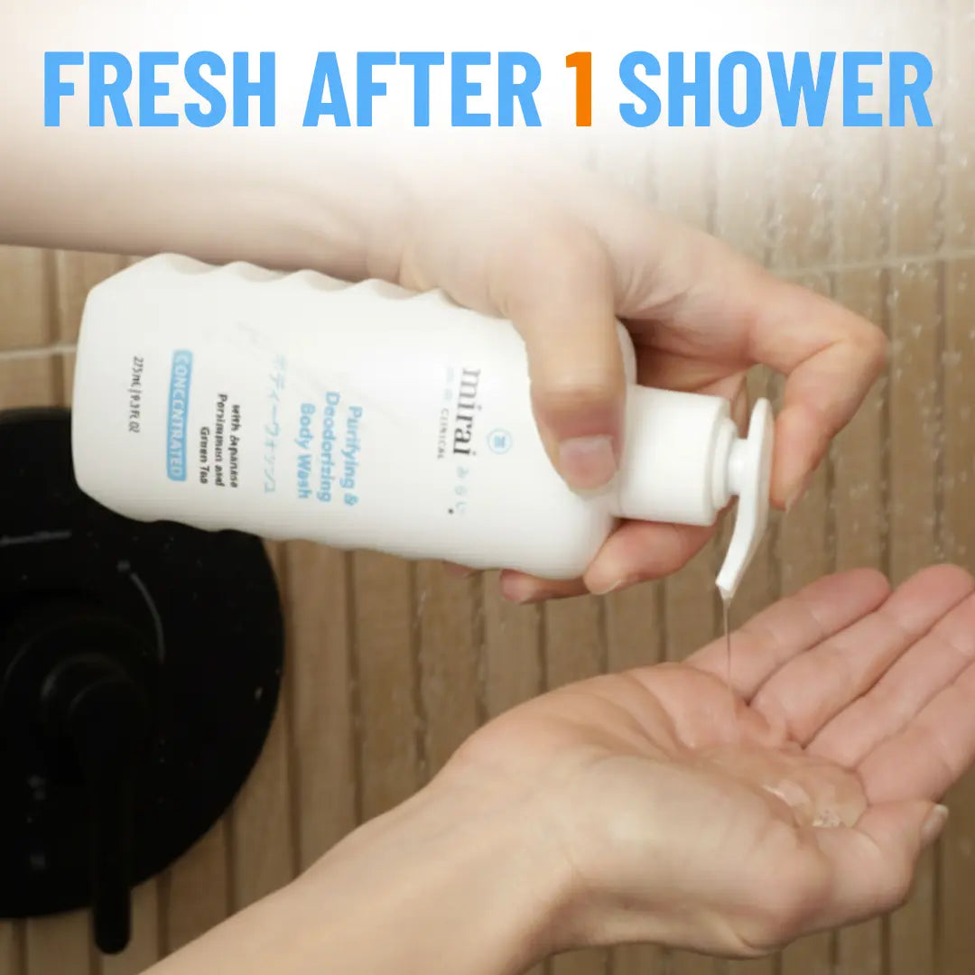 Fresh after one shower result using persimmon body wash leaving skin clean moisturized and odor free