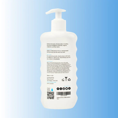 Mirai Clinical body wash back label showing ingredients directions and benefits with persimmon extract