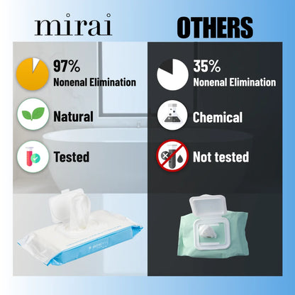 Mirai Clinical nonenal persimmon body odor deodorizing wipes outperform others with natural effective odor elimination comparison