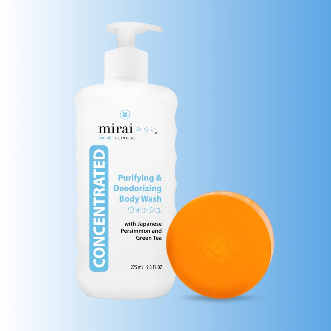 MiraiClinical persimmon nonenal deodorizing body wash eliminating aging related body odor and cleansing skin