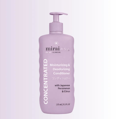 Mirai Clinical persimmon deodorizing hair conditioner bottle formulated to eliminate nonenal odor