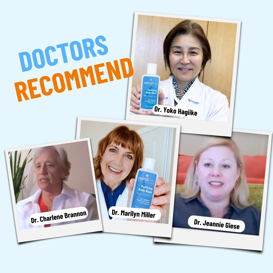 Doctors recommend Mirai Clinical persimmon body wash to help manage nonenal aging body odor