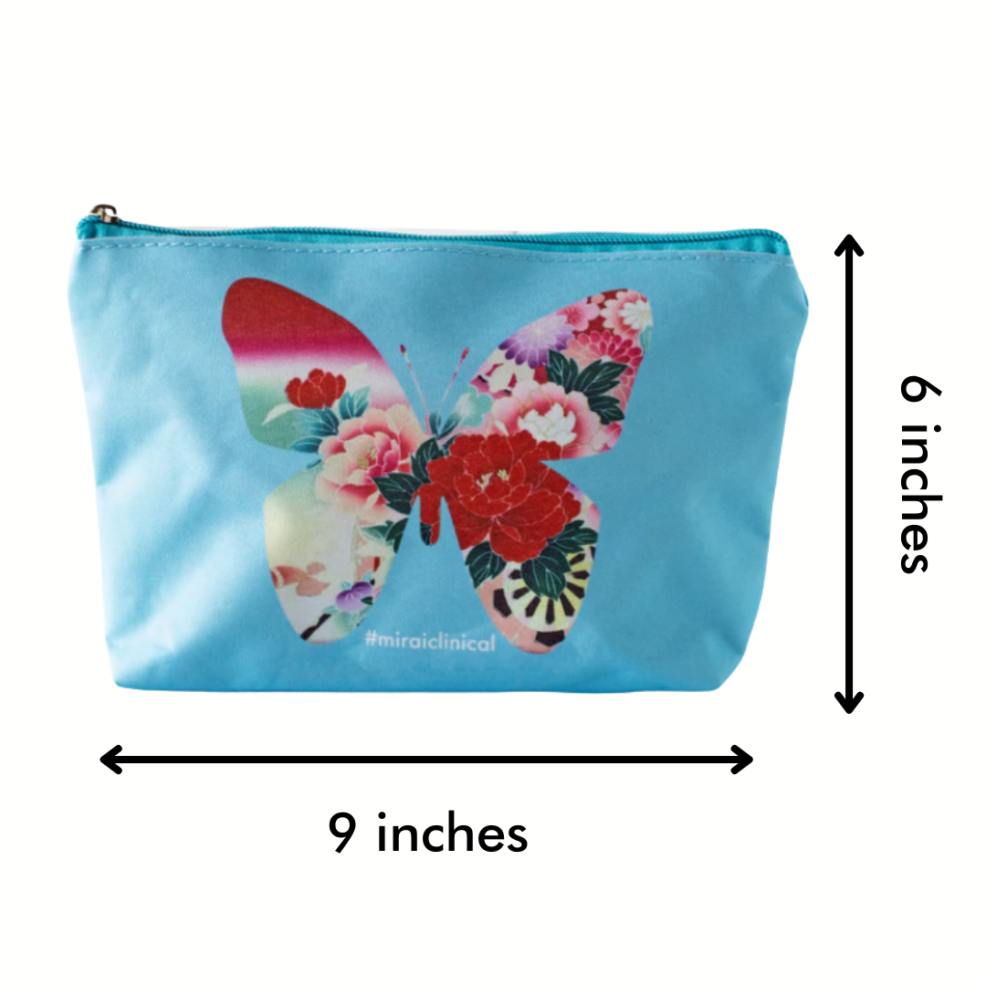 Mirai Clinical Blue Butterfly Cosmetic Bag Dimensions