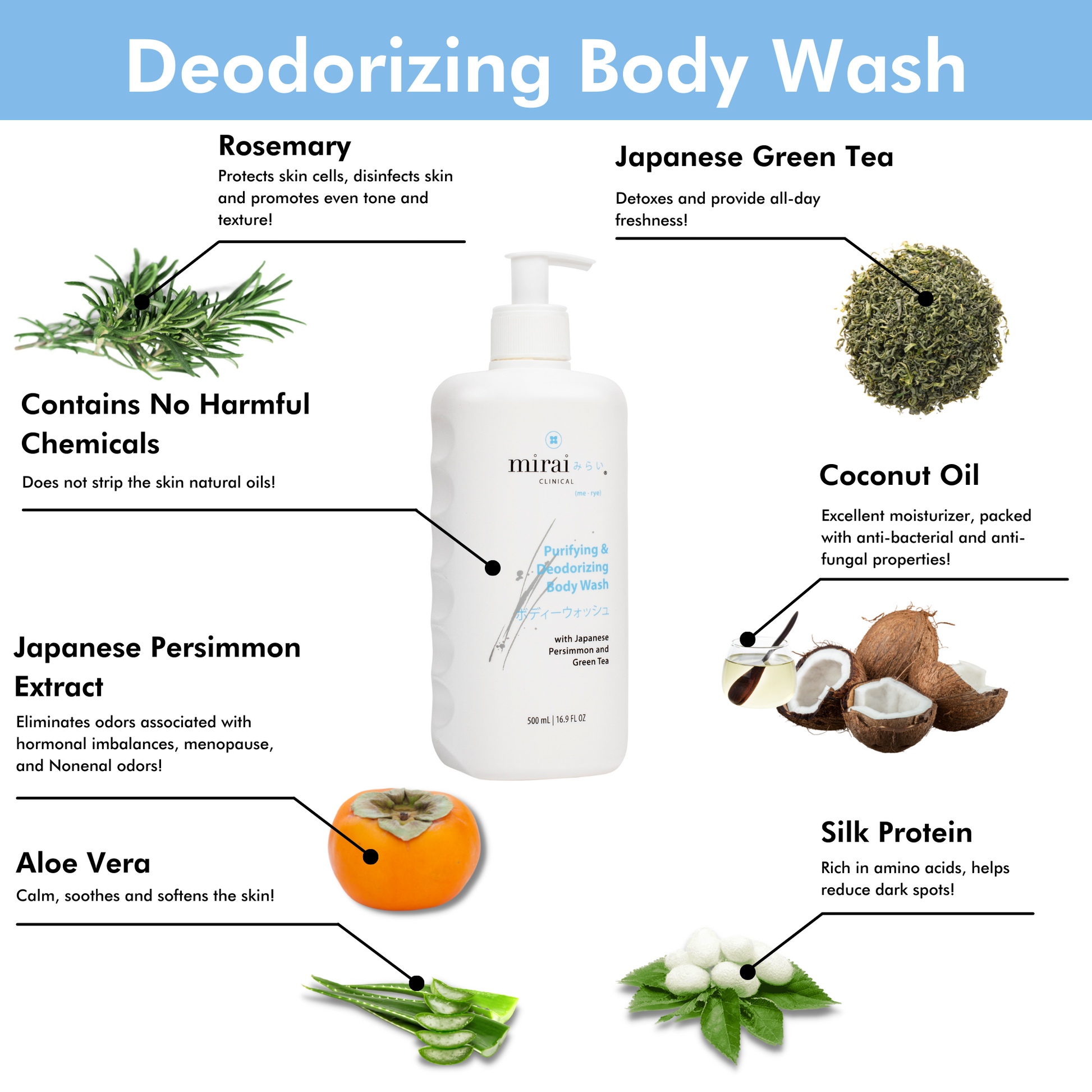 Deodorizing Body Wash Featured Ingredients