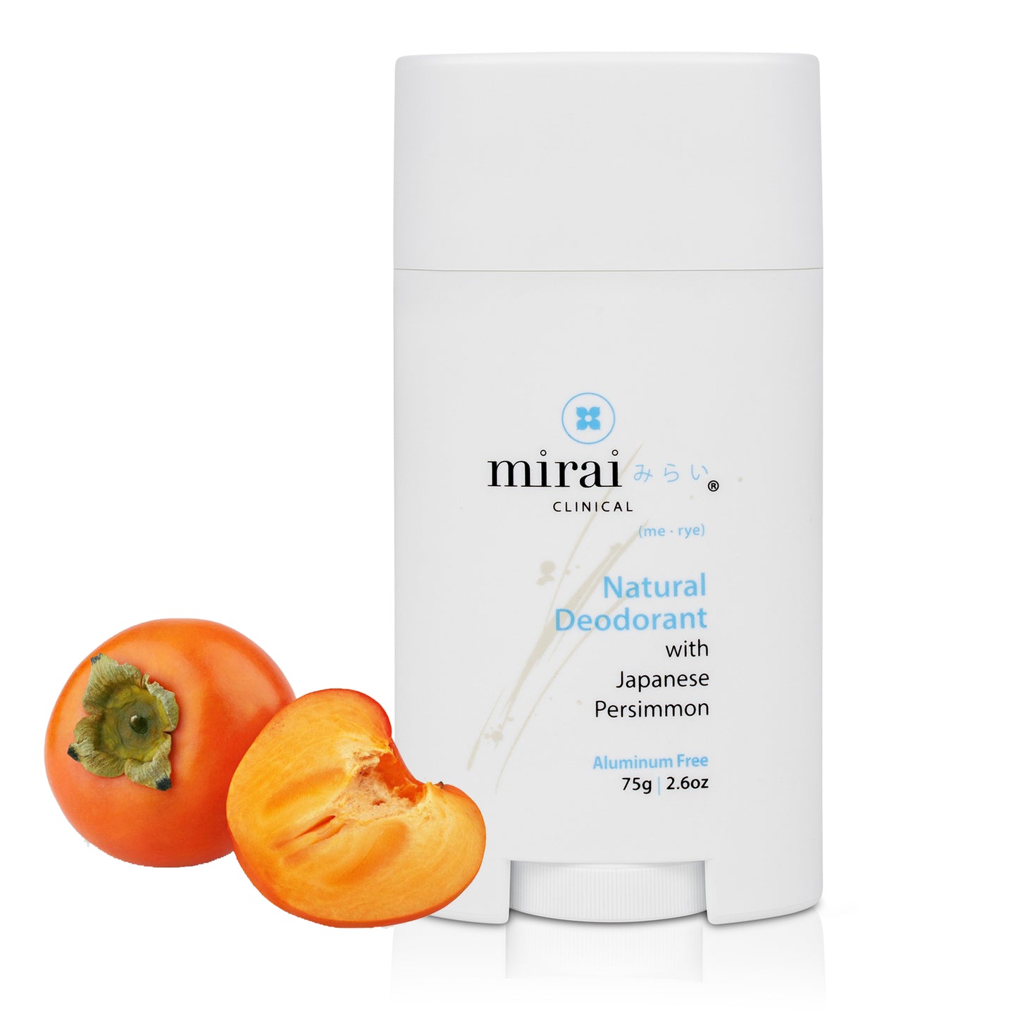 Mirai Clinical Natural Deodorant with Japanese Persimmon Front with Persimmon