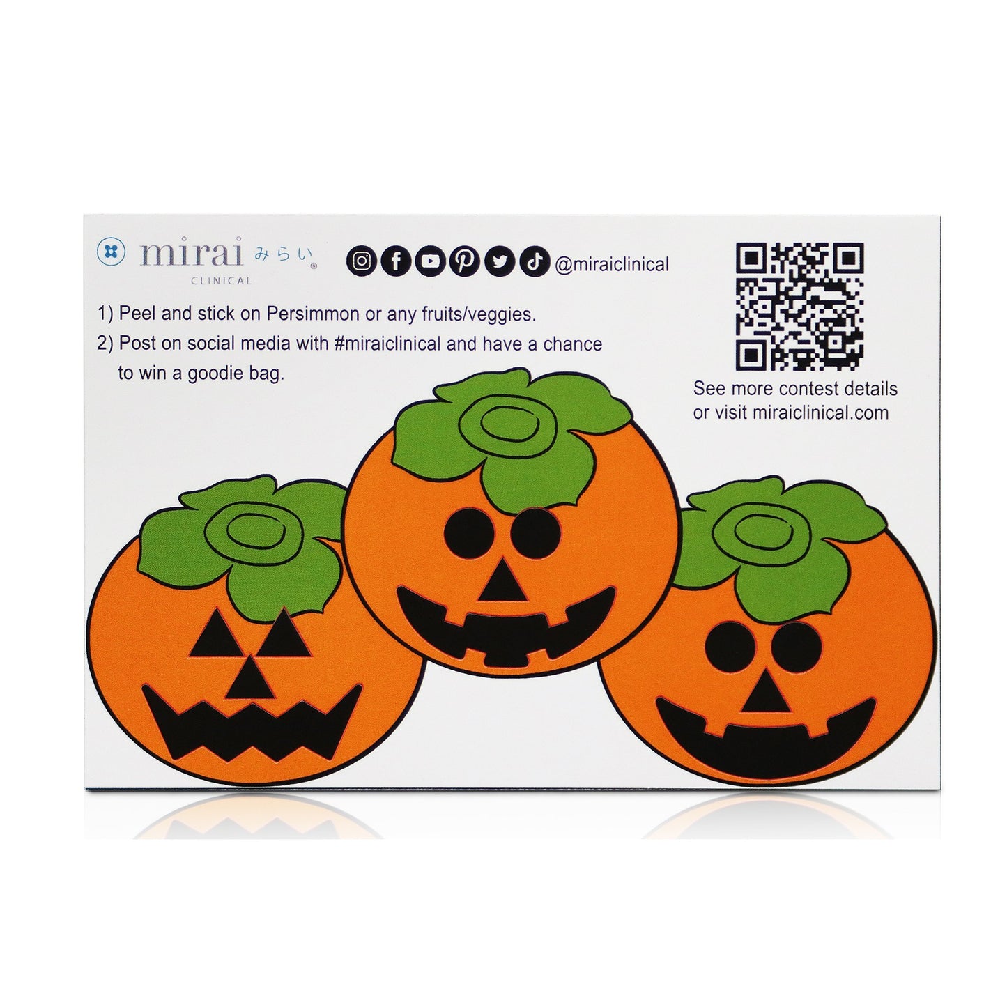 Mirai Clinical Halloween Persimmon Stickers Jack o lantern Faces