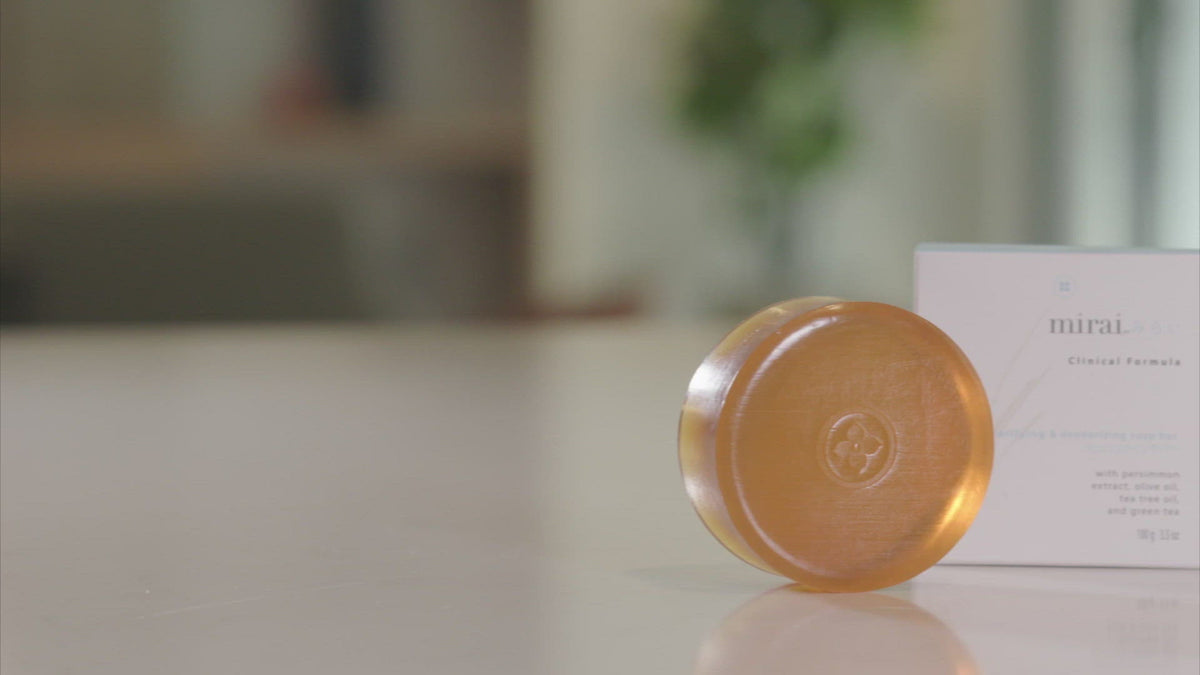 Lifestyle video showing persimmon deodorizing soap used daily to prevent nonenal body odor